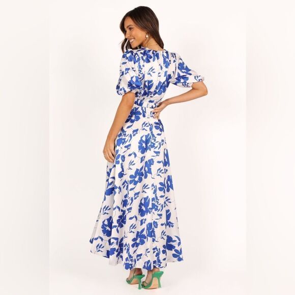 PETAL & PUP NWT AMINAH PUFF SLEEVE DRESS - BLUE FLORAL SIZE L - Picture 7 of 7